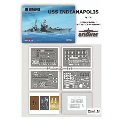 USS Indianapolis – detale wycinane laserowo 1:200 – Angraf 338