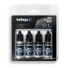 Vallejo 77270 – Obsidian Black Paint Set True Metallic Metal – zestaw farb metalicznych 4×18 ml