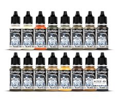 Vallejo 70141 Earth Tones – zestaw 16 farb Model Color 18 ml