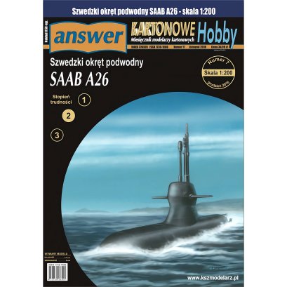 Saab A26 – szwedzki okręt podwodny – 1:200 – Answer 2/2019