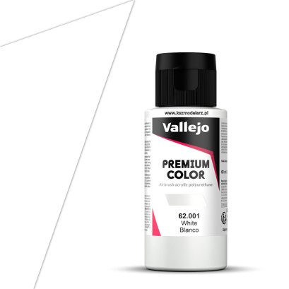 Vallejo 62001 Premium Color White – biała farba do aerografu 60 ml